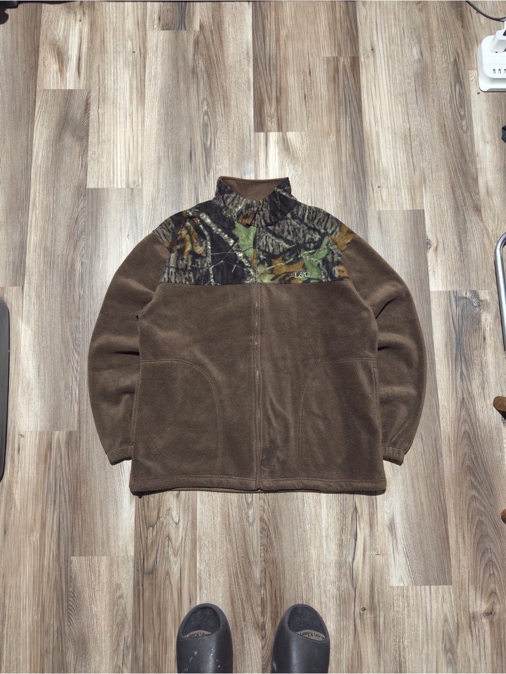 Lewis & Clark full zip camo fleece jacket • Size XL